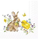 Salvetes dekupāžai "BUNNY AND CHICK", 33x33cm, 2 gab.,L