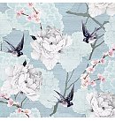 Salvetes dekupāžai "Oriental flowers blue", 33x33cm, 2 gab.
