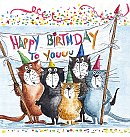 Salvetes dekupāžai "Cats birthday", 33x33cm, 2 gab.