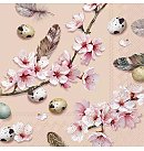 Salvetes dekupāžai "BEAUTIFUL SAKURA apricot", 33x33cm, 2 gab.,L