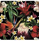Salvetes dekupāžai "Paradise Flowers on Black", 33x33cm, 2 gab.
