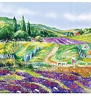 Salvetes dekupāžai "Lavender landscape", 33x33cm, 2 gab.
