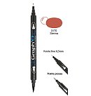 Water -based marker "Twin Tip", brush + extra fine, 3170 - Sienna