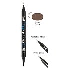 Маркер на водной основе "Twin Tip", кисть + сверхточный 3290 - Ebony