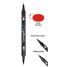 Water -based marker "Twin Tip", brush + extra fine, 5220 - Tomato