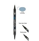 Marķieris uz ūdens bāzes "Twin Tip", ota + īpaši smalks, 7119: zilpelēks (Hurricane)