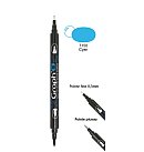 Marķieris uz ūdens bāzes "Twin Tip", ota + īpaši smalks, 7150: ciāna zils