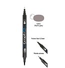 Marķieris uz ūdens bāzes "Twin Tip", ota + īpaši smalks, 9405: silti pelēks