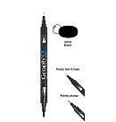 Marķieris uz ūdens bāzes "Twin Tip", ota + īpaši smalks, 9909: melns