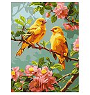 Komplekts gleznošanai pēc numuriem, "Spring canaries", audekls uz apakšrāmja, 30х40cm