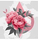 Komplekts gleznošanai pēc numuriem, "Geometric shapes with peonies", audekls uz apakšrāmja, 30х30cm