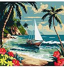 Komplekts gleznošanai pēc numuriem, "Sunny Beach", audekls uz apakšrāmja,40х40cm