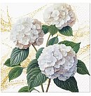 Salvetes dekupāžai "Romantic White Hydrangeas", 33x33cm, 2 gab.