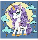 Komplekts gleznošanai pēc numuriem "Fairytale unicorn", audekls uz apakšrāmja, 25х25cm
