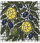 Dimantu mozaīkas komplekts "Stained glass window. Lemons", audekls uz apakšrāmja, 30х30cm