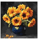 Komplekts gleznošanai pēc numuriem "Sunflower in the dark", audekls uz apakšrāmja, 40x40cm