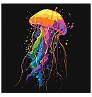 Komplekts gleznošanai pēc numuriem "Bright jellyfish", audekls uz apakšrāmja, 30x30cm