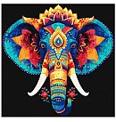 Komplekts gleznošanai pēc numuriem "The mysterious elephant", audekls uz apakšrāmja, 30x30cm