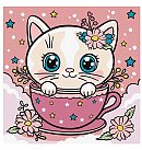 Komplekts gleznošanai pēc numuriem "A flower cup", audekls uz apakšrāmja, 25х25cm