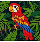 Komplekts gleznošanai pēc numuriem "A colourful parrot", audekls uz apakšrāmja, 25х25cm