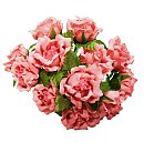 Dekoratīvie auduma ziedi "Tea-Rose", D: 24 mm, old-pink, (12 ziedi buntē)
