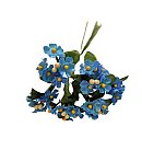 Dekoratīvie auduma ziedi "Forget me not", D: 9 mm x 5, blue