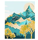 Komplekts gleznošanai pēc numuriem "Mountain peaks with extra metallic paints", audekls uz apakšrāmja, 40x50cm