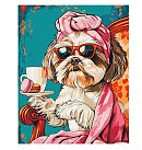 Komplekts gleznošanai pēc numuriem "Playful shih tzu", audekls uz apakšrāmja, 40x50cm