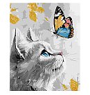 Komplekts gleznošanai pēc numuriem "Dreamy kitten with extra metallic paints", audekls uz apakšrāmja, 40x50cm