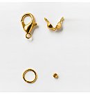 Jewelry fittings set, 70 pieces, gold