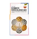 Jewelry fittings set and rubber (3m), gold and silver, 961 pieces