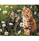 Set for painting by numbers, "Cats in flowers", canvas on a stretcher, 40х50cm