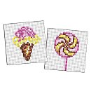 Diamond mosaic kit on a magnet "Ice cream and lollipop", set of 2 pcs.