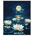 Set for painting by numbers "Lotus under the glow with extra metallic paints", canvas on a stretcher, 40x50cm