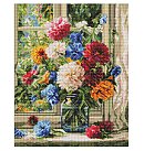 Dimantu mozaīkas komplekts "Garden bouquet", audekls uz apakšrāmja, 40х50cm