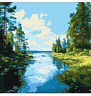 Komplekts gleznošanai pēc numuriem, "Shadow and Sparkle of Water", audekls uz apakšrāmja, 40х40cm