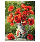 Set for painting by numbers, "Poppies in porcelain", canvas on a stretcher, 30х40cm