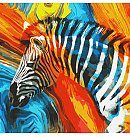 Komplekts gleznošanai pēc numuriem "Colored zebra", audekls uz apakšrāmja, 50х50cm