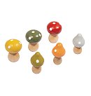 Koka sēnītes, 1,5 un 1,9x2,6cm, krāsainas, 6 gab.