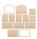 Miniatūrs koka mājas komplekts, 2 istabas, 21–22,5 cm, 13 detaļas, dabīga koka krāsā