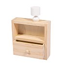 Miniatūra koka kumode, 8x2.5x8cm, komplektā lampa