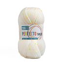 Dzija "Perfetto", 100% akrils, 50g, dabīgi balta ar neona tvīda efektu