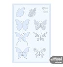 Plastikāta trafarets No. U10, "Butterflies", vairākkārt lietojams, caurspīdīgs, biezums 0.5mm, 13x20 cm