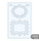 Plastikāta trafarets No. U64, "Tracery", vairākkārt lietojams, caurspīdīgs, biezums 0.5mm, 13x20 cm