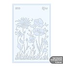 Plastikāta trafarets No. U33, "Flowers", vairākkārt lietojams, caurspīdīgs, biezums 0.5mm, 13x20 cm