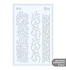 Plastikāta trafarets No. U59, "Tracery", vairākkārt lietojams, caurspīdīgs, biezums 0.5mm, 13x20 cm
