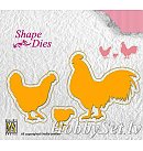 Formu izgriešanas trafaretu komplekts "Shape Dies: Chickens", 3gab.
