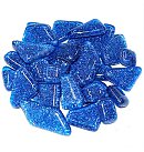 Neregulāras fotmas stikla mozaīka "Soft Glass gliter", 200g, zila