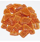 Neregulāras fotmas stikla mozaīka "Soft Glass gliter", 200g, oranža
