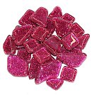 Neregulāras fotmas stikla mozaīka "Soft Glass gliter", 200g, rozā